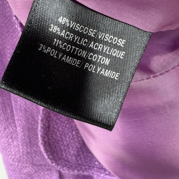 Lafayette 148 Size 12 Purple Tweed Short Sleeve Fitted Blazer Jacket Office Y2K - Picture 4 of 7